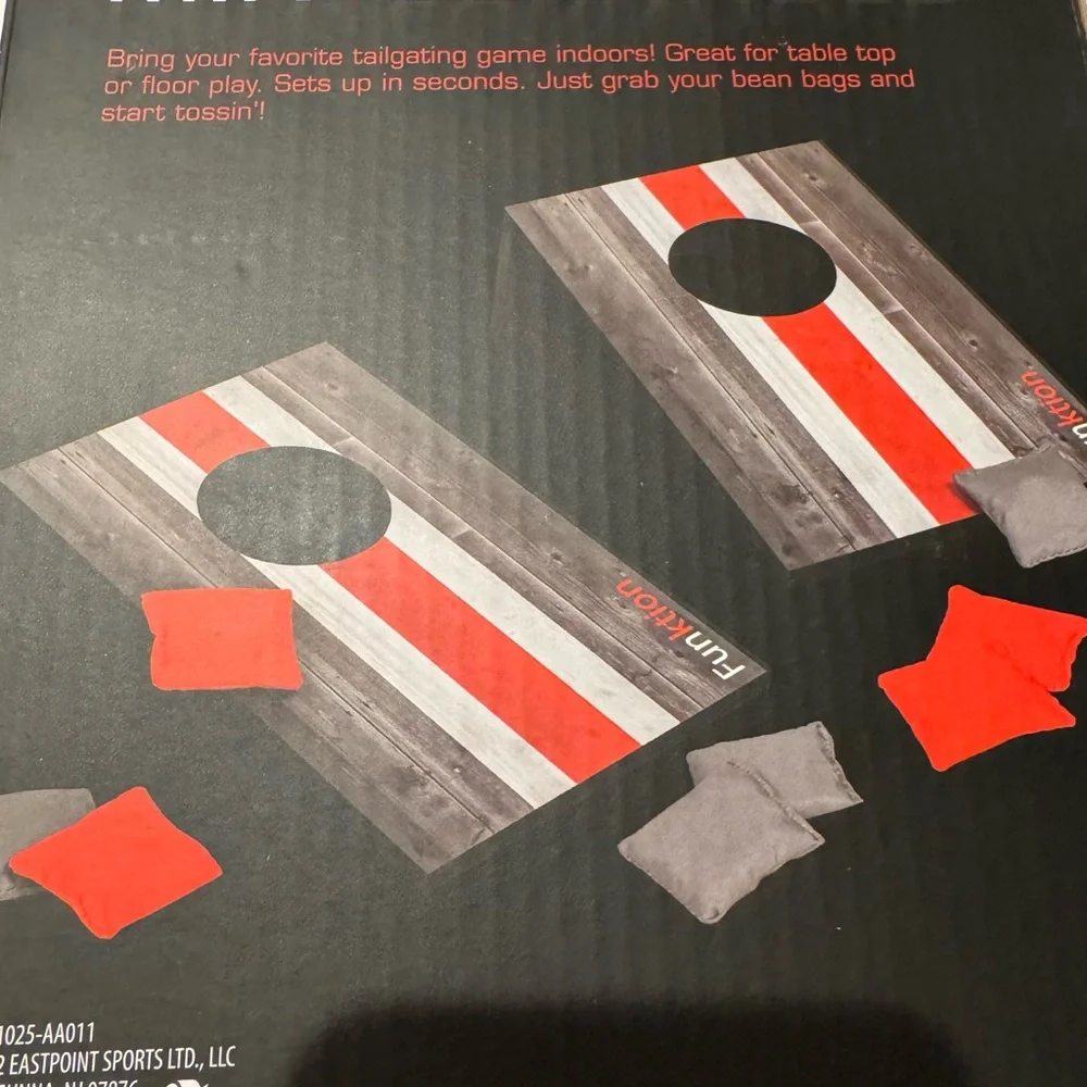 Mini Cornhole Game Set - Red and Gray
